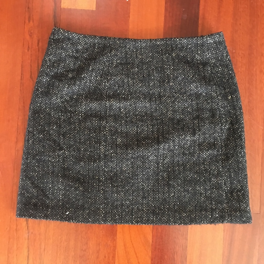 Theory Black Tweed Mini Skirt
